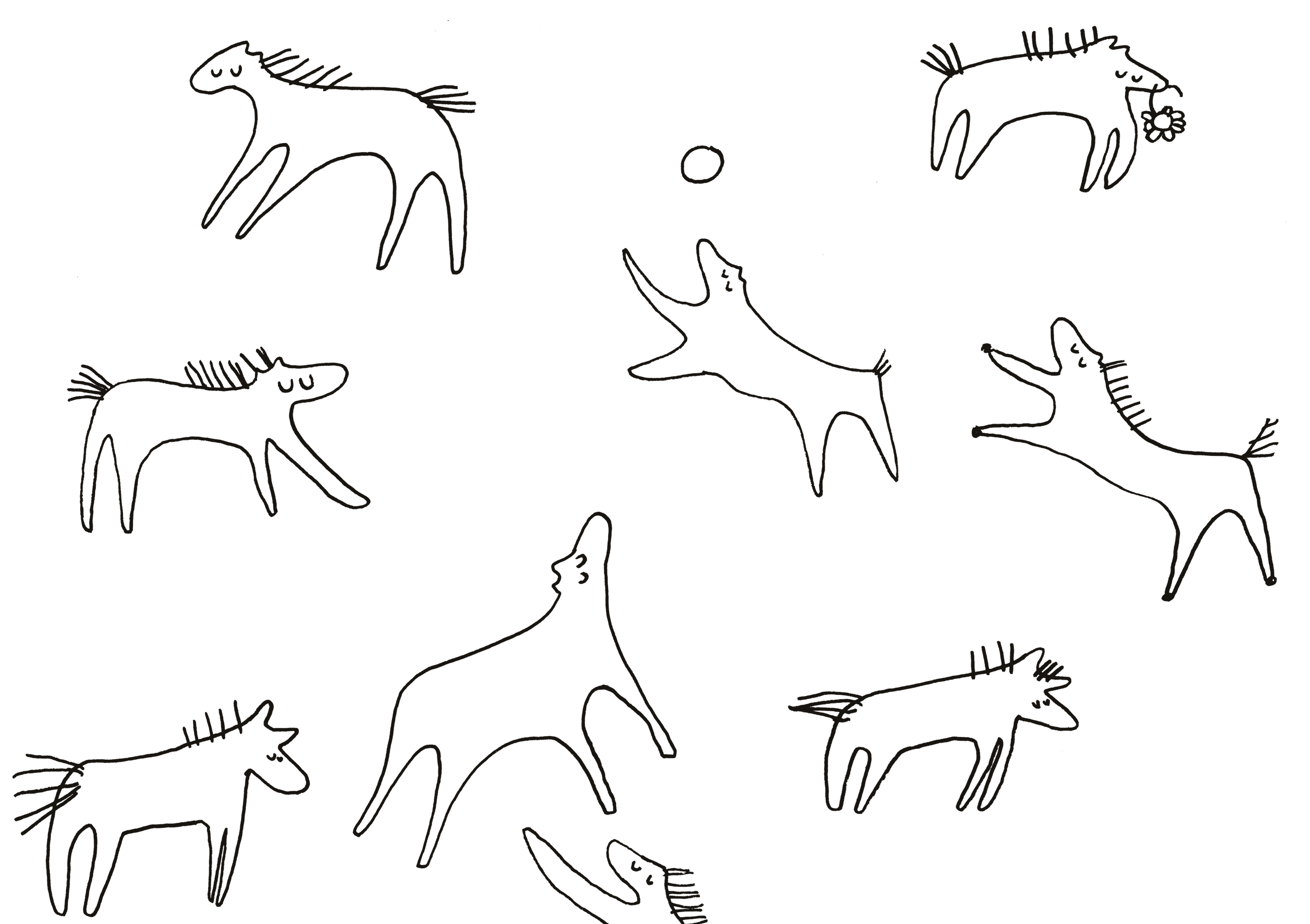 A field of horses, coping